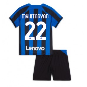 Inter Milan Henrikh Mkhitaryan #22 babykläder Hemmatröja barn 2022-23 Korta ärmar (+ Korta byxor)